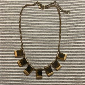 J Crew Gold Necklace with Tortoise Shell Details